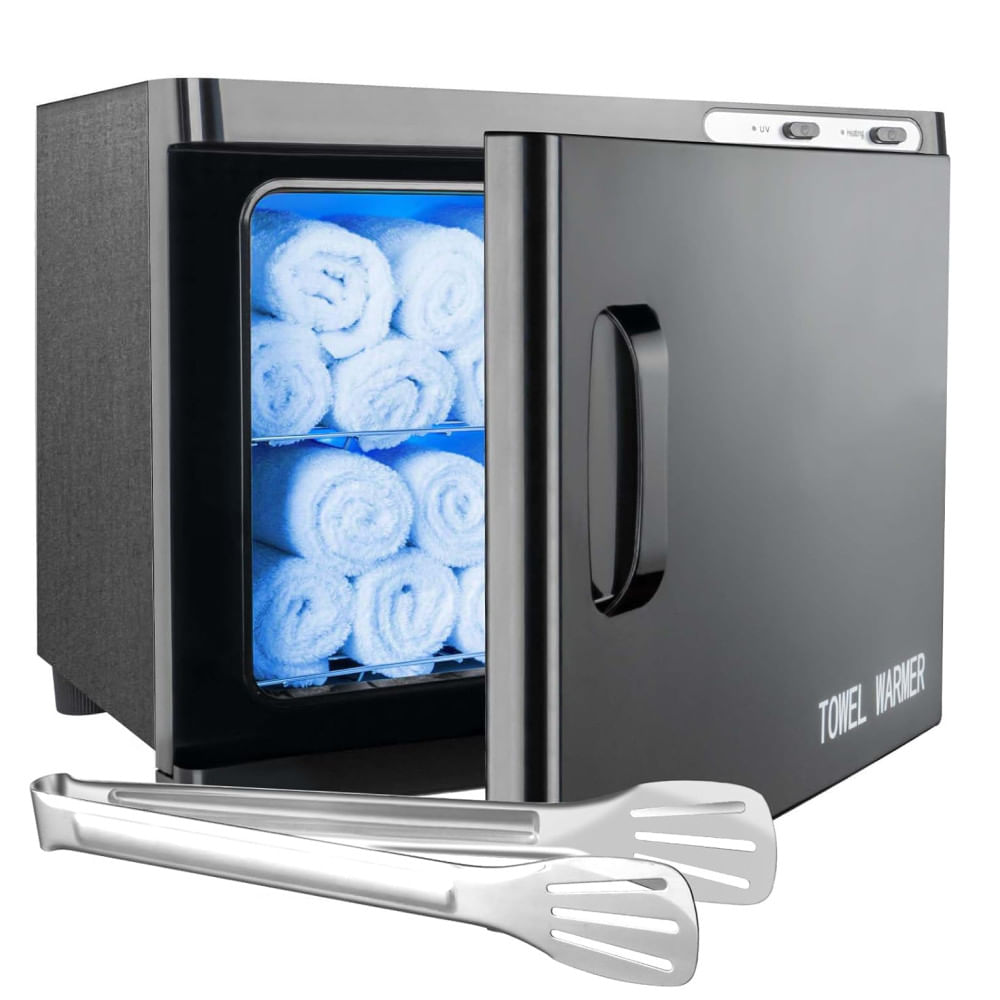Aquecedor de Toalhas Profissional 2 em 1Capacidade de 23L, Ideal para Salões e Barberias, 110V, DIYYIDA, Preto