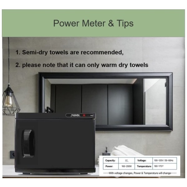 Encontraproduto.com.br - Aquecedor de Toalhas Profissional Capacidade 8L para Spa, Salões e Hotéis, 110V 200W, Findabetter, Preto