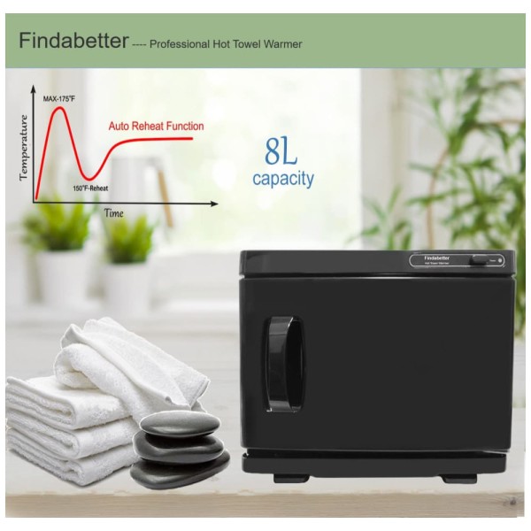 Encontraproduto.com.br - Aquecedor de Toalhas Profissional Capacidade 8L para Spa, Salões e Hotéis, 110V 200W, Findabetter, Preto