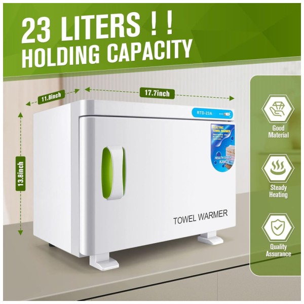 Encontraproduto.com.br - Aquecedor de Toalhas 2 em 1 Capacidade 23L para Spa, Salões e Barberias, 110V, 9TH SHOP, Branco