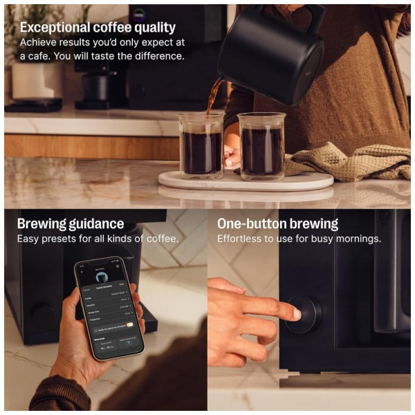 Encontraproduto.com.br - Cafeteira Progrmável com Jarra Térmica de 10 Xícara e Tanque Removível, 230V 1400W, Fellow Aiden Precision, Preta Fosco