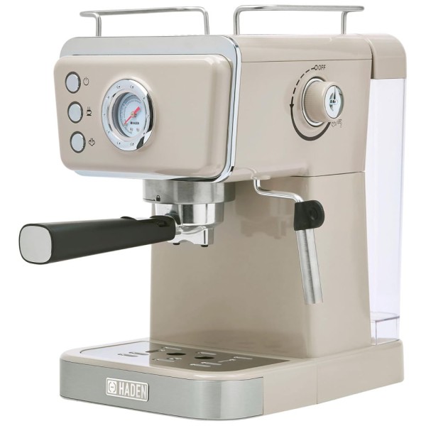 Encontraproduto.com.br - Máquina de Café Expresso 1.5L 20 Bar em Aço Inoxidável com Vaporizador de Leite, 110V 1350W, HADEN, Creme