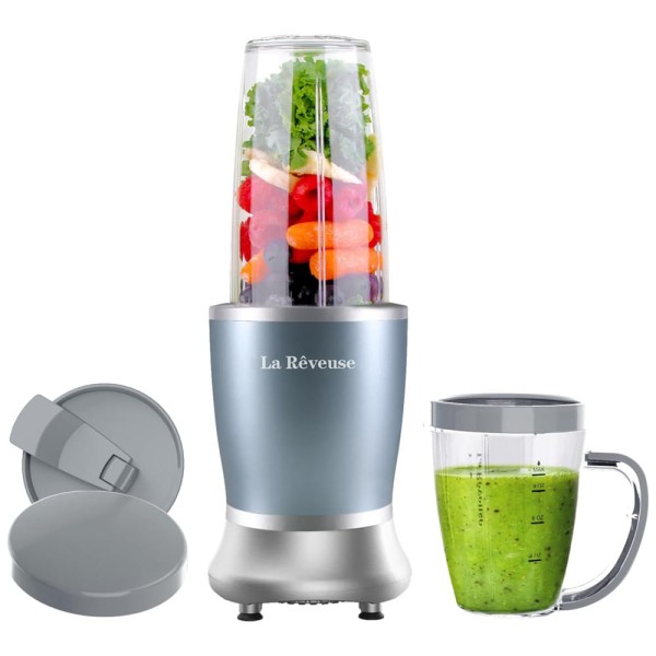Liquidificador Portátil com Trava de Segurança, sem BPA e Caneca de 295mL, 250W, La Reveuse, Azul Perola