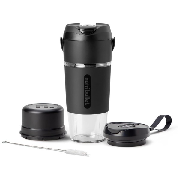 Liquidificador Portátil Ideal para Viagens com Alça de Transporte e Carregamento por USB-C, Nutribullet, Preto