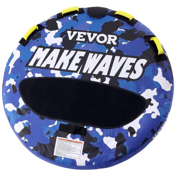 Encontraproduto.com.br - Boia Rebocável para 1 a 2 Pessoas com Capa de Nylon, Alças de EVA e Válvula de Segurança de Velocidade, Vevor, Azul