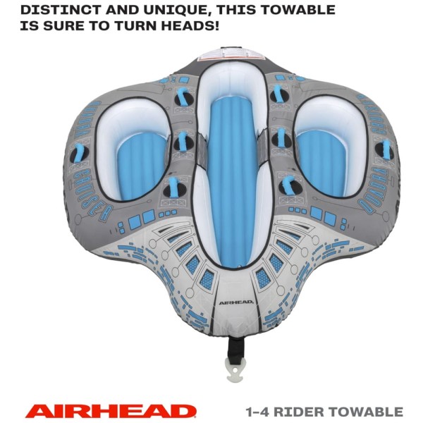 Encontraproduto.com.br - Boia Rebocável para até 4 Pessoas com Válvula de Segurança de Velocidade, AIRHEAD, Cinza