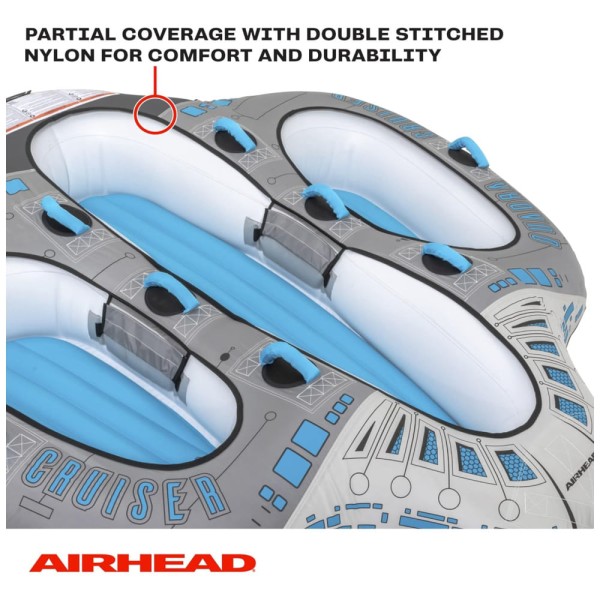 Encontraproduto.com.br - Boia Rebocável para até 4 Pessoas com Válvula de Segurança de Velocidade, AIRHEAD, Cinza