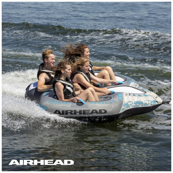 Encontraproduto.com.br - Boia Rebocável para até 4 Pessoas com Válvula de Segurança de Velocidade, AIRHEAD, Cinza