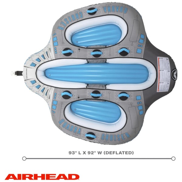 Encontraproduto.com.br - Boia Rebocável para até 4 Pessoas com Válvula de Segurança de Velocidade, AIRHEAD, Cinza