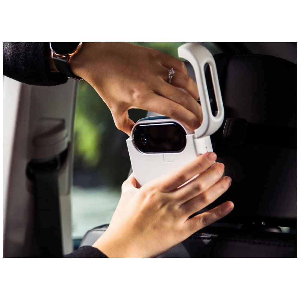 Encontraproduto.com.br - Babá Eletrônica sem Fio para Carro com Monitor de Video LCD Digital, Câmera e Visão Noturna, Tiny Traveler, Branco