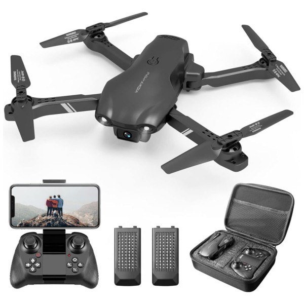 Encontraproduto.com.br - Drone 1080P HD FPV para Crianças e Adultos com Funções de Ponto de Passagem, Retenção de Altitude, Inversões 3D e 2 Baterias, DRONEEYE, Preto