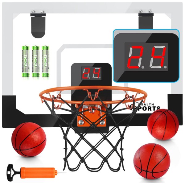 Mini Tabela de Basquete Indoor Com Placar e Pilhas, Ideal Para Diversão Dentro de Casa - Tabela de Basquete Para Pendurar na Porta