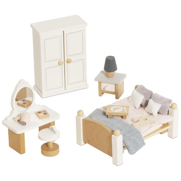 Conjunto de Acessórios Para Casinhas de Bonecas, Móveis de Madeira Para Meninas e Meninos, Ideal Para Crianças a Partir de 3 Anos Le Toy Van ME057,