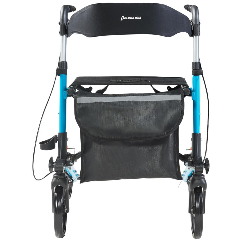 Encontraproduto.com.br - Andador Dobrável com Assento e Encosto Acolchoados para Idosos e Adultos, Panana, Azul