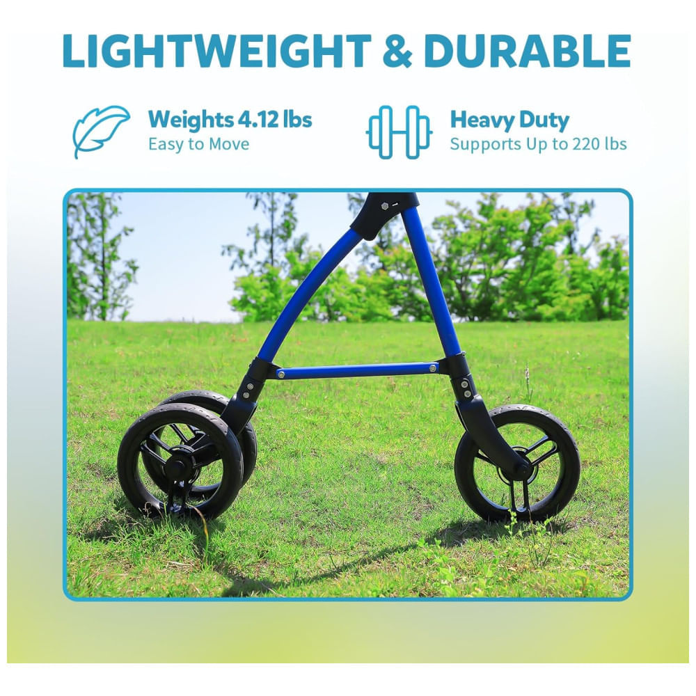 Encontraproduto.com.br - Andador 2 em 1 Bengala Direcionavel com 3 Rodas e Altura Ajustável, DAILYLIFE, Azul