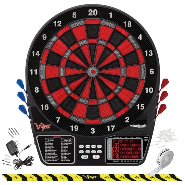 Jogo De Dardos Eletrônico, Acesso Rápido A 301 E Contagem, Display, Inclui Dardos E Pontas Extras, 43 Jogos, Até 16 Jogadores, Viper.