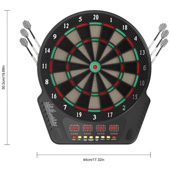 Encontraproduto.com.br - Jogo De Dardos Eletrônico com Pontas Suaves, 27 Jogos com 243 Variações, 6 Dardos, Placa Digital com LED Colorido, 16 jogadores.ZeStarDair