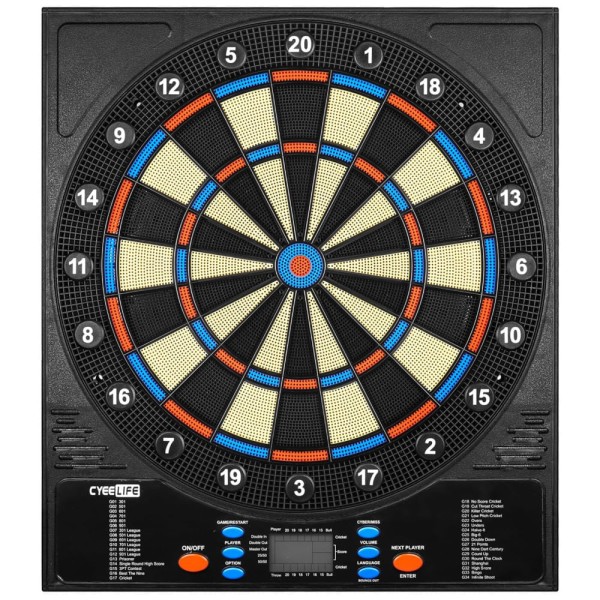 Encontraproduto.com.br - Jogo De Dardos Eletrônico, Dardos com Pontas Suaves e Acessórios Extras, 8 Jogadores, 34 Jogos e 255 Variações.CyeeLife