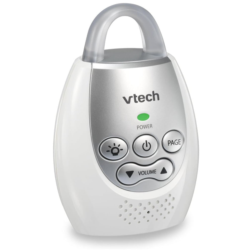 Encontraproduto.com.br - Babá Eletrônica com Alcance de 300 Metros, Alerta Vibratório, Intercomunicador e Luz Noturna,VETCH DM221,Branco/Prata