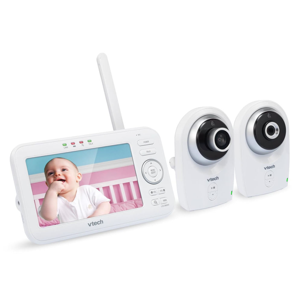 Encontraproduto.com.br - Babá Eletrônica com Monitor,com Lente Óptica Grande Angular e Lente Óptica Padrão Intercambiáveis, 720p,VM351-2 VTECH