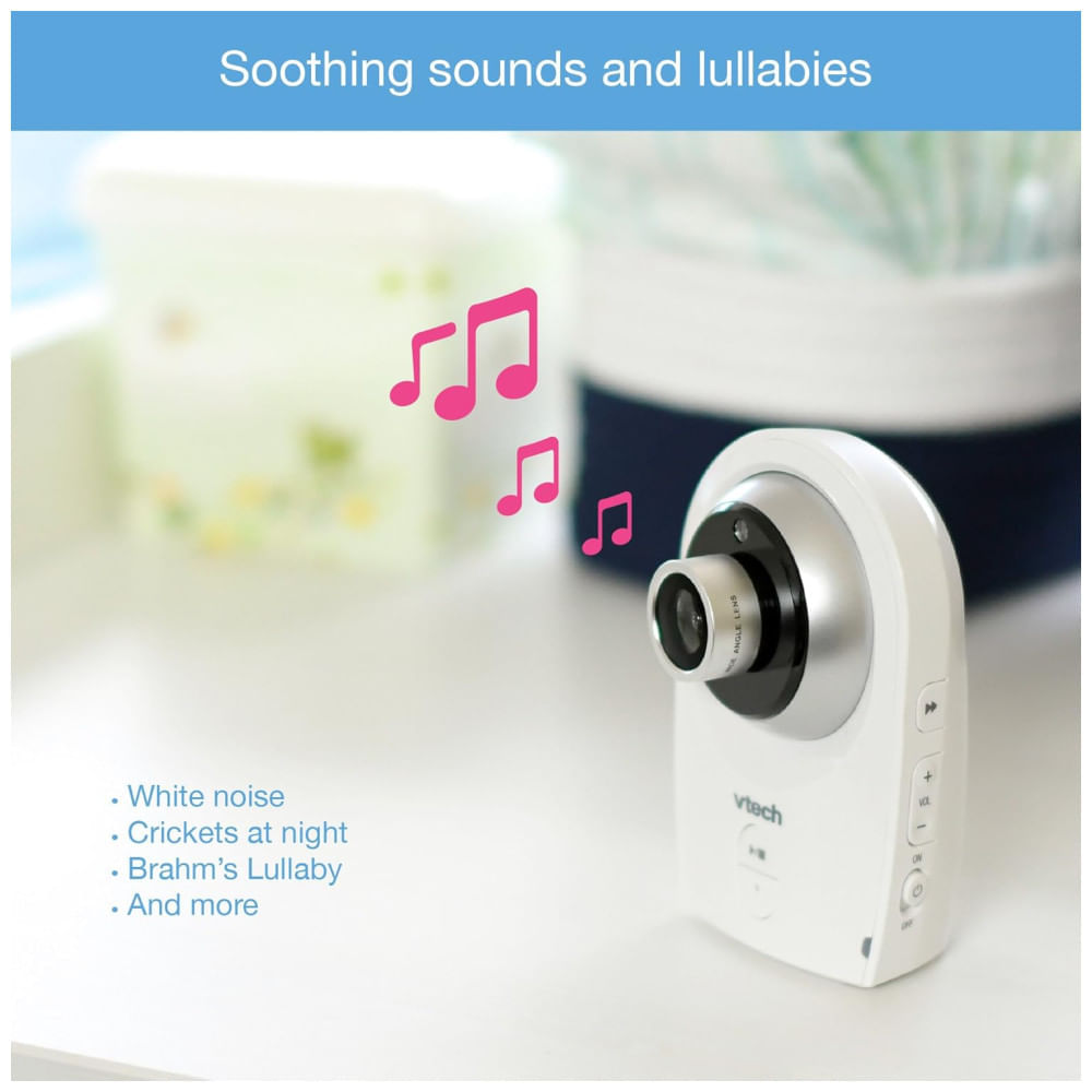 Encontraproduto.com.br - Babá Eletrônica com Monitor,com Lente Óptica Grande Angular e Lente Óptica Padrão Intercambiáveis, 720p,VM351-2 VTECH