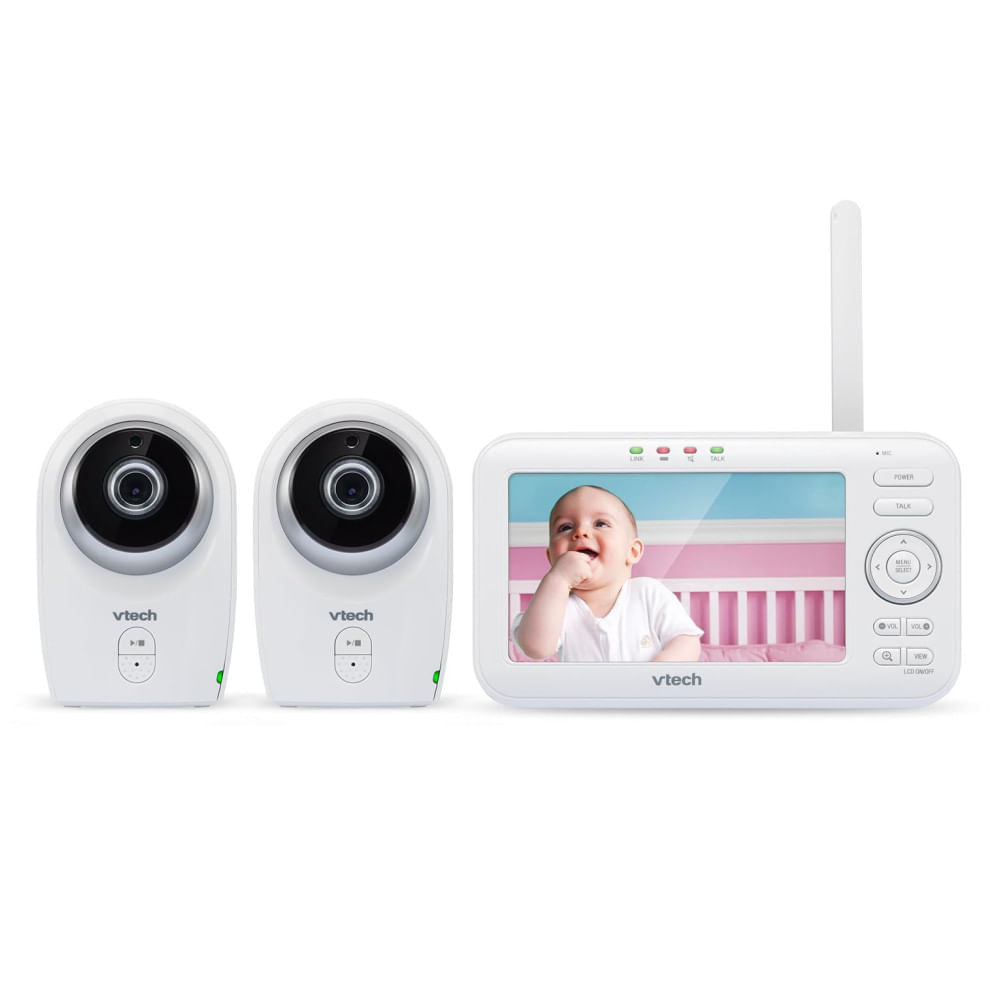 Encontraproduto.com.br - Babá Eletrônica com Monitor,com Lente Óptica Grande Angular e Lente Óptica Padrão Intercambiáveis, 720p,VM351-2 VTECH
