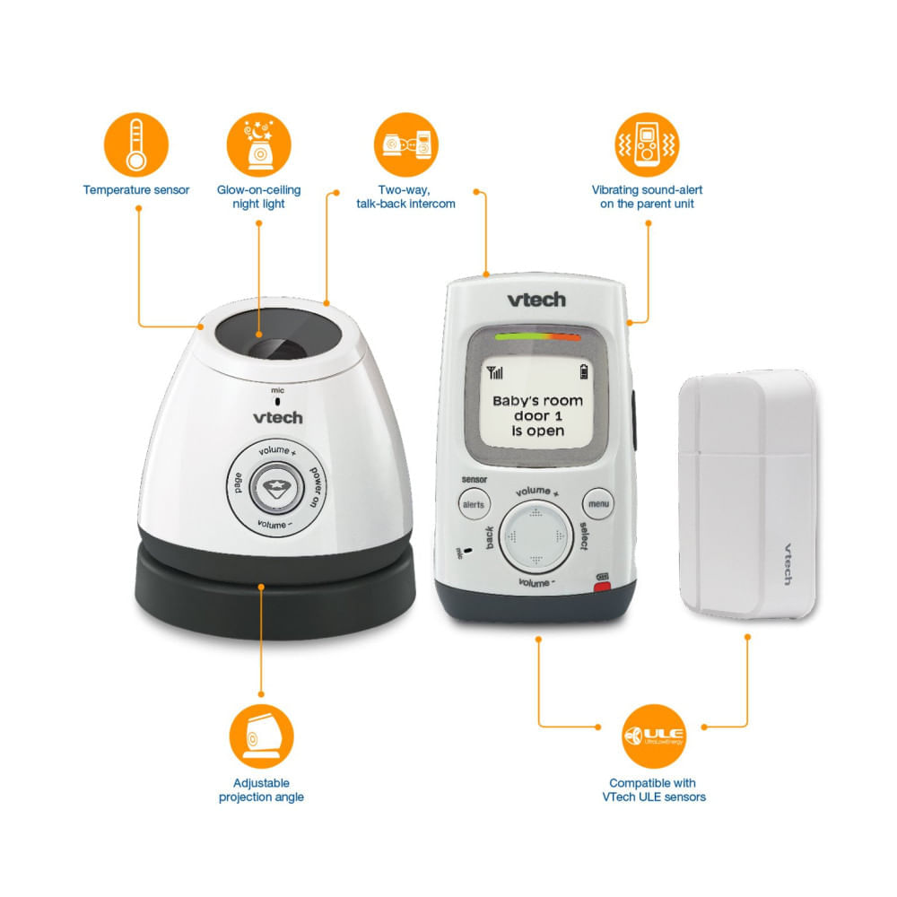 Encontraproduto.com.br - Babá Eletrônica com Luz Noturna e Sensor de Porta Mantenha seu bebê seguro e tranquilo com o DM271 102. VTech