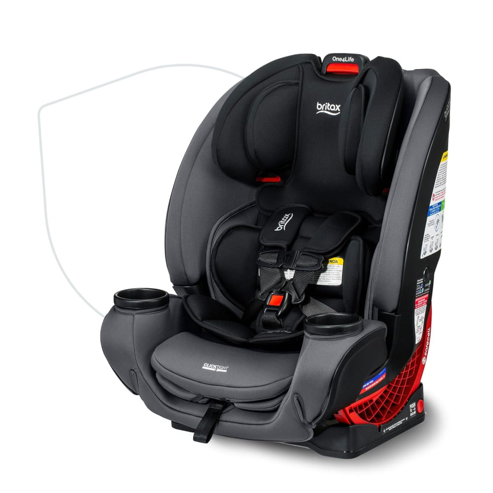 Cadeirinha de Bebê Britax One4Life, 10 anos de uso, de 2,3 a 54 kg. Converte de cadeira infantil reversível para booster, tecido lavável, Onyx Stone.
