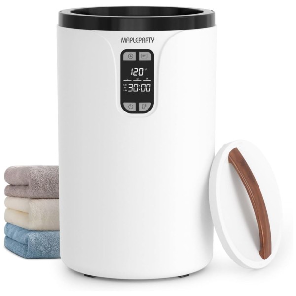 Aquecedor de Toalhas 20L para Banheiro, com Timer, Temperatura Ajustável, Display LED, Desligamento Automático, Aquecimento Uniforme, MAPLEPARTY.
