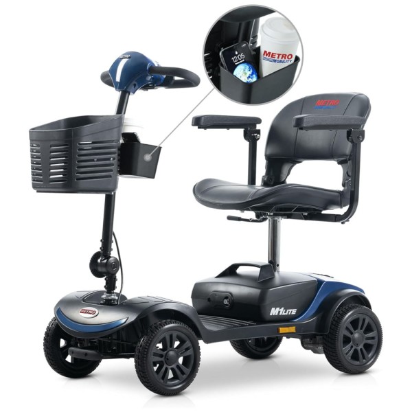 Cadeira de Rodas Elétrica de Mobilidade para Adultos, Cadeira de Rodas para Viagem, Idosos,Capacidade Máxima 120 kg,Scooter Motorizada 4 Rodas,Bariho.