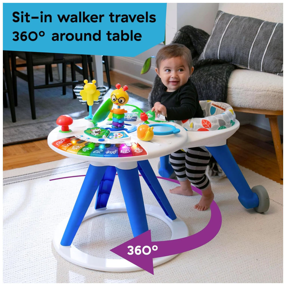 Encontraproduto.com.br - Andador de Bebê 4 em 1 Baby Einstein Around We Grow, Centro de Atividades e Mesa, indicado para bebês a partir de 6 meses.
