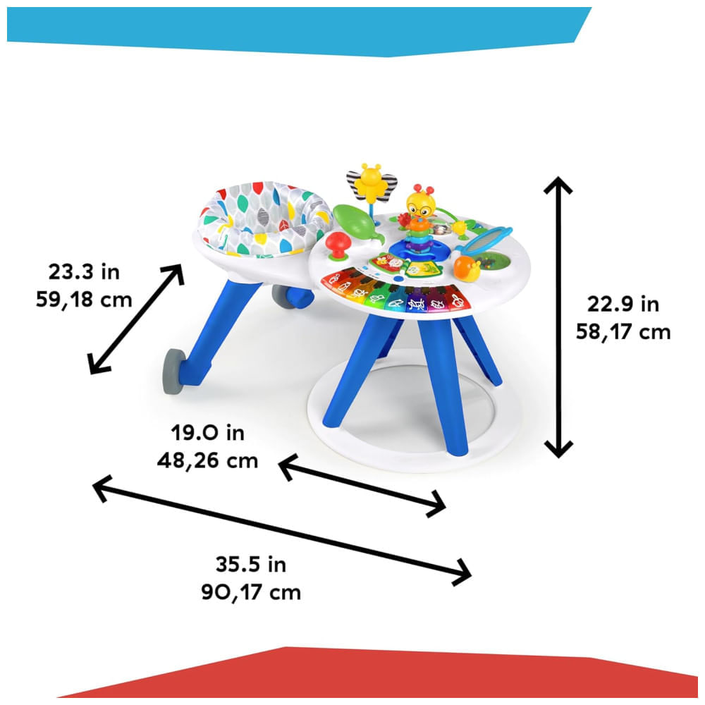 Encontraproduto.com.br - Andador de Bebê 4 em 1 Baby Einstein Around We Grow, Centro de Atividades e Mesa, indicado para bebês a partir de 6 meses.