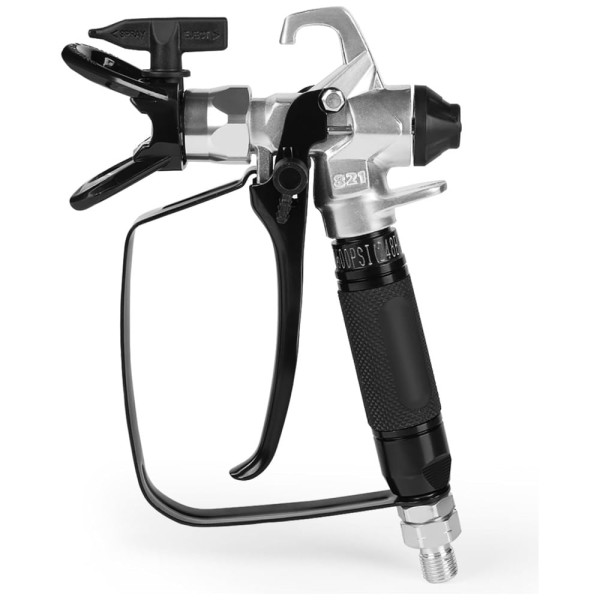 Pistola de Pintura Airless Premium Modelo 821, Alta Pressão 3600 PSI com Bico Reversível 517, Junta Giratória, Cabo de Borracha, RICHOKIE.