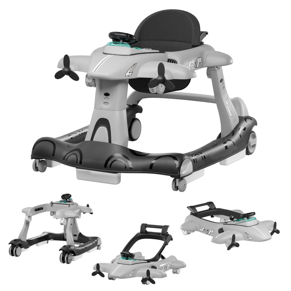 Encontraproduto.com.br - Andador Xilingol 6 em 1 com Rodas de Velocidade Ajustável, Altura Ajustável, Assento Acolchoado, Dobrável, para Bebês de 6-12 Meses, Empurrável.