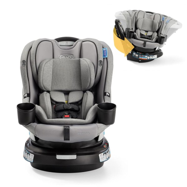 Encontraproduto.com.br - Cadeirinha de Carro Conversível Graco EasyTurn 360 2 em 1, Giratória 360 Graus, Design Slim - Solae
