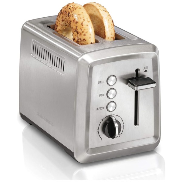 Torradeira Hamilton Beach 2 Fatias com Espaços Extra Largos, Função Bagel, Bandeja Removível e Botão de Cancelamento - 120V