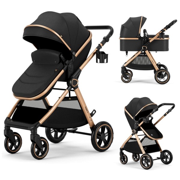 Carrinho de Bebê 2 em 1, Moisés Conversível para Bebês de 0 a 36 Meses - Luxo e Conforto para seu Bebê!ACCOMBE