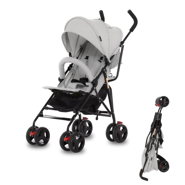 Encontraproduto.com.br - Carrinho de Bebê Dream On Me Vista Moonwalk em Cinza Claro, Leve e Compacto, Reclinável em Múltiplas Posições com Carrinho de Guarda-Sol, Amplo