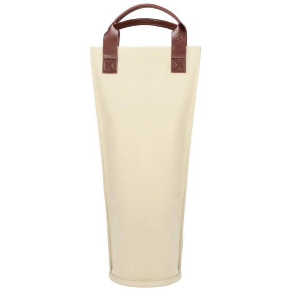 Bolsa Térmica para Garrafa de Vinho Tirrinia, Bege em Lona, Design Elegante para Viagens, Piqueniques e Presentes