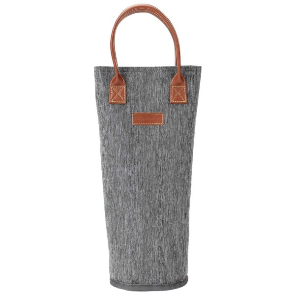 Bolsa Térmica para 1 Garrafa de Vinho, Porta-Garrafas de Vinho Acolchoado, Perfeito para Amantes de Vinho ou Presente de Casamento - Cinza