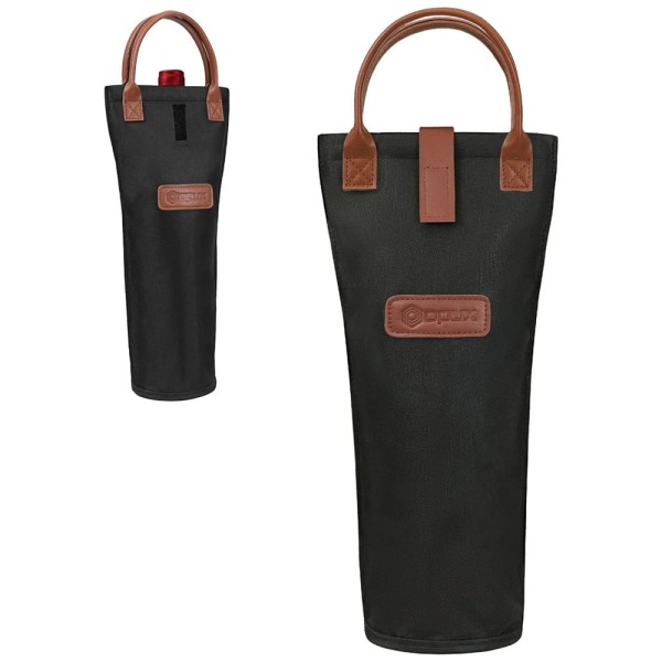 Bolsa Térmica para 1 Garrafa de Vinho OPUX, Ideal para Picnic, Praia e Presentes - Portátil e Resistente, Perfeita para Amantes de Vinho - Preta