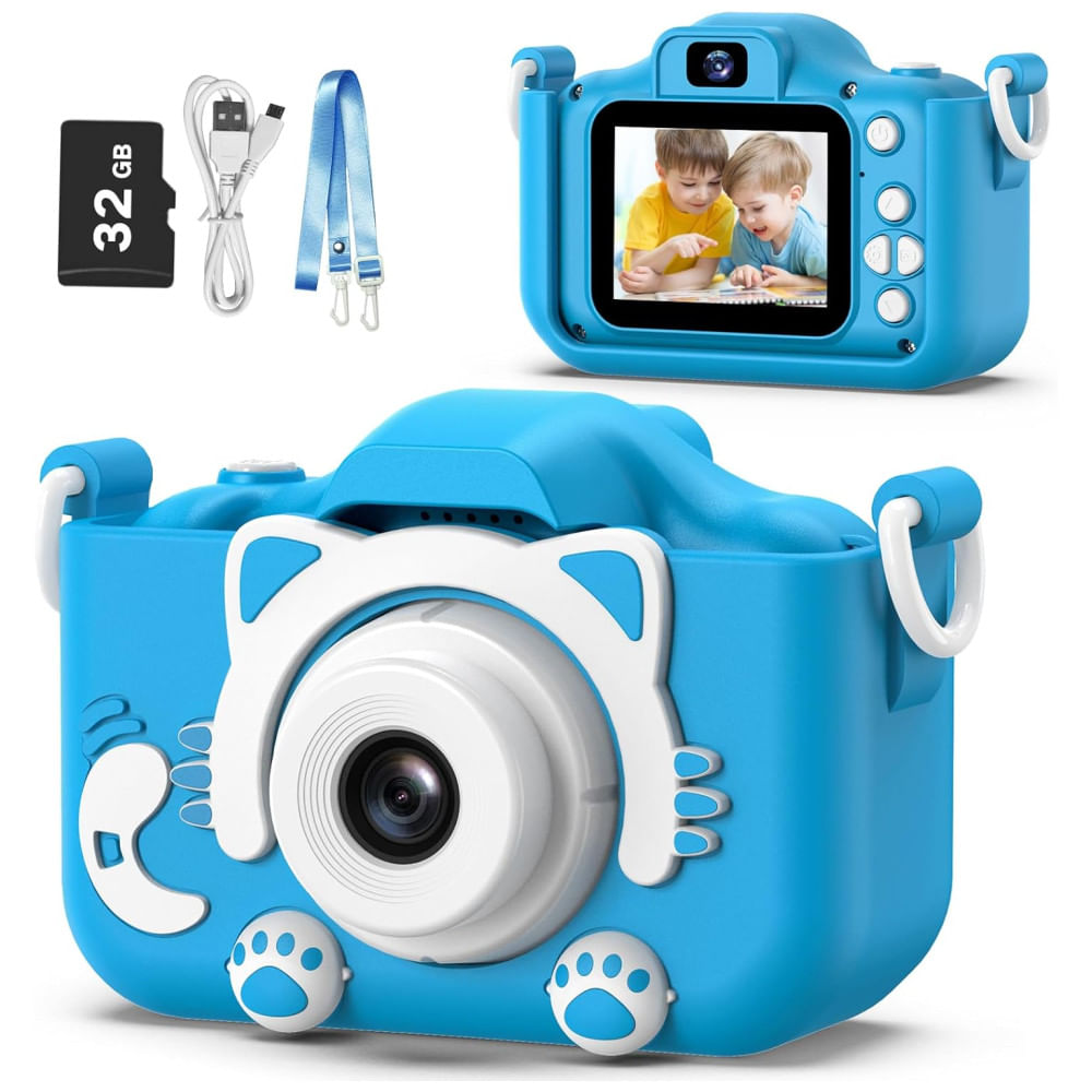 Câmera infantil Goopow para crianças de 3 a 8 anos, com vídeo HD 1080p, 12 MP, zoom digital 8x, 28 molduras divertidas, 3 jogos.