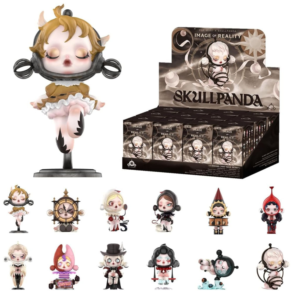 Blind Box, Caixa Surpresa, Conjunto de 12 Miniaturas SKULLPANDA da POP MART em Caixa Surpresa, Brinquedos Colecionáveis de Ação, Série Imagem