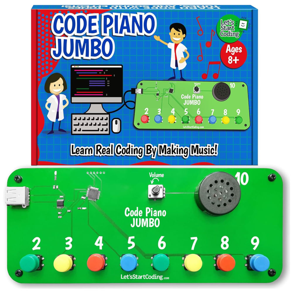 Piano Gigante STEM: Brinquedo de Codificação para Crianças. Aprenda Codificação em C com Projetos Online e Canções Divertidas.Lets Start Coding