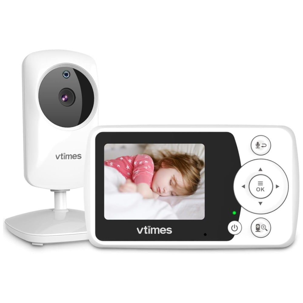 Encontraproduto.com.br - Babá Eletrônica com Câmera e Áudio, Visão Noturna, Tela LCD de 2,4