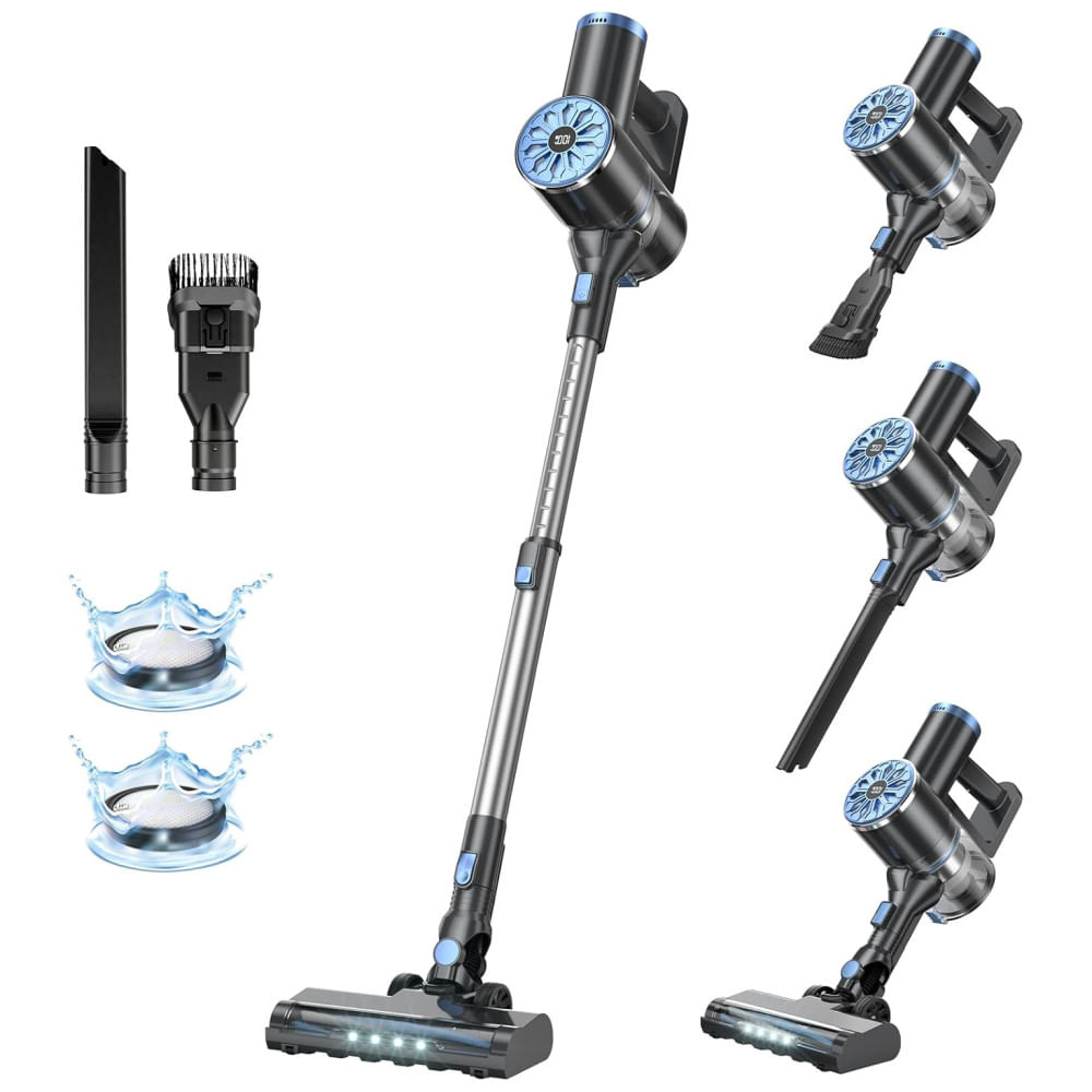 Encontraproduto.com.br - Aspirador de Pó Sem Fio com Autoportante e Tela de LED para Casa, Potente Sucção em um Design Leve - VIPSUN WC01 Preto