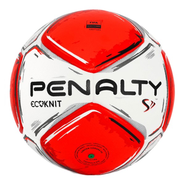 Bola Campo Penalty S11 Ecoknit XXIV Unissex - Branca/Vermelha