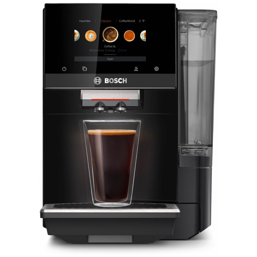 Máquina de Café Expresso Automática com Home Connect 35 Variedades de Café e Moedor de Cerâmica, 110V 800W, Bosch VeroCafe Série 800 TPU60309, Preta