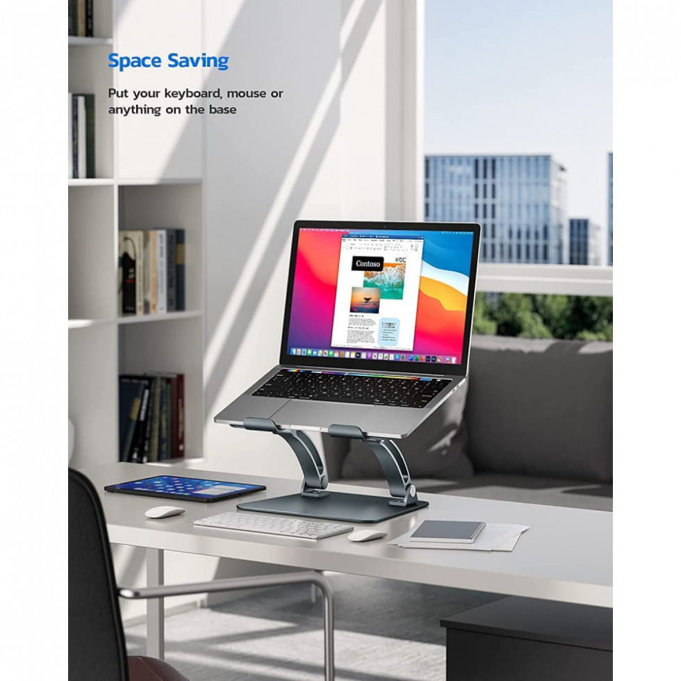 Encontraproduto.com.br - Suporte Ergonômico Laptop Nulaxy Ajustável Até 20kg, 28, 44Cm Cinza