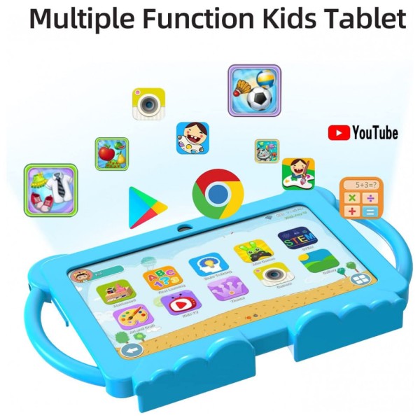 Encontraproduto.com.br - Tablet Infantil 7 Educativo com Controle de Pais, WiFi e Câmera Dupla, Android 11 3GB RAM, YOBANSE, Azul